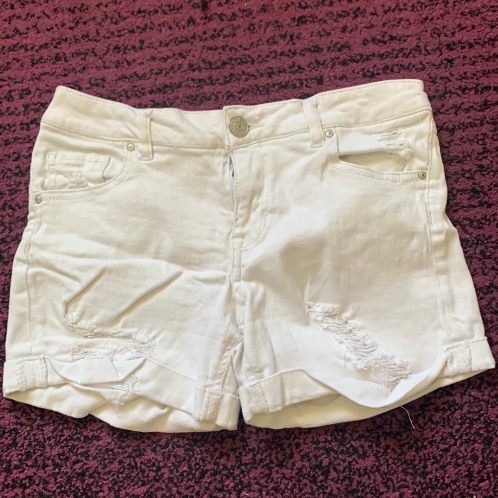 White Ripped Shorts